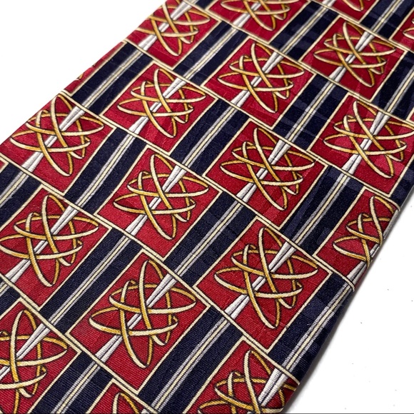 3/$10 Oscar de la Renta Tie 58” 100% Silk Gold Rings - Picture 5 of 9